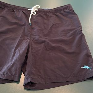 Tommy solid black swim trunks